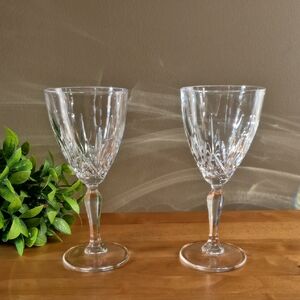 CAPRI CRYSTAL ITALY 'Preludio' Pattern Crystal Wine Glasses, Set of Two